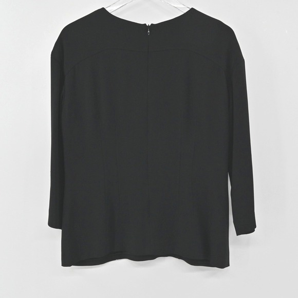 BROOKS BROTHERS Womens Top Size 4 Black Long Sleeve Minimalist Quiet Luxury Chic - Picture 2 of 11